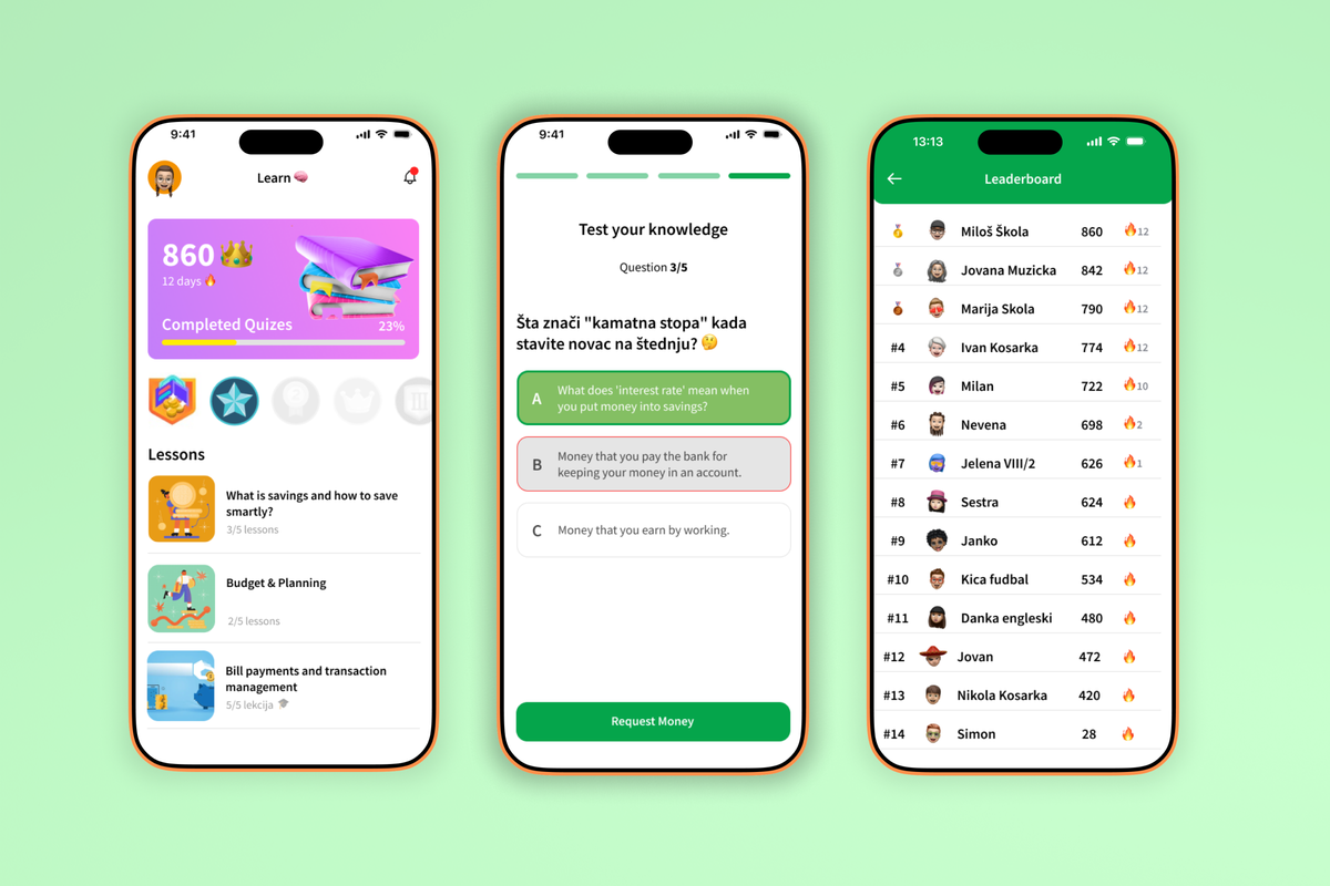 OTP Junior product screen